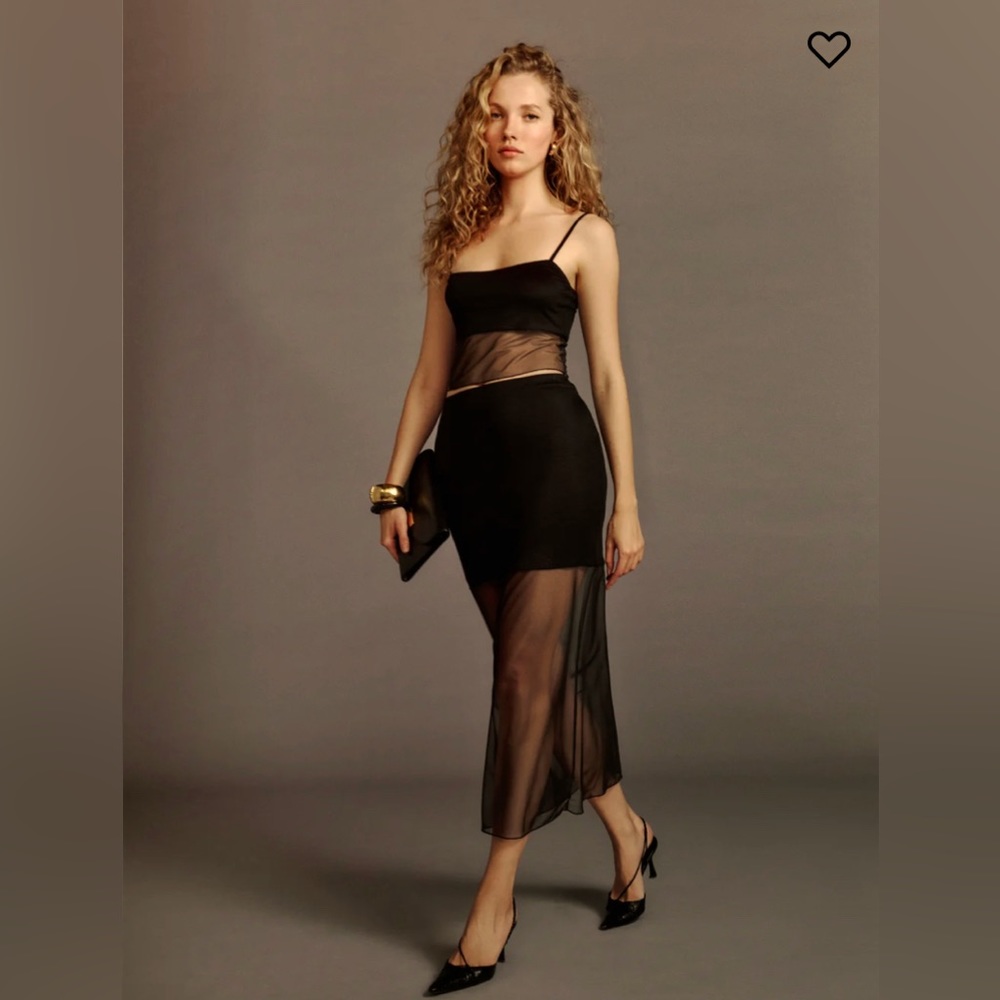 NWT Reformation Graysen Knit Sheer Skirt Set - Size S